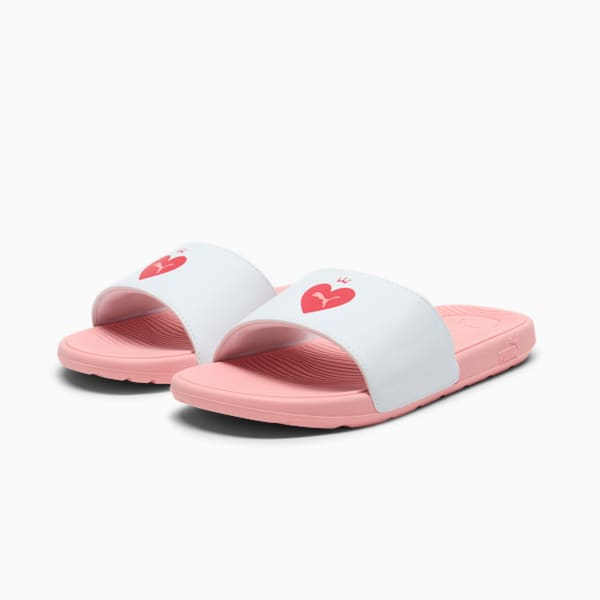 Claquettes Femme Cool Cat 2.0 Valentine’s, PUMA White-For All Time Red-Pink Fruit, extralarge